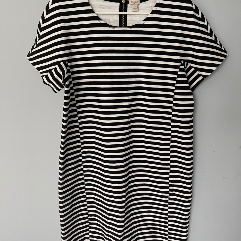 J. Crew black and white striped dress